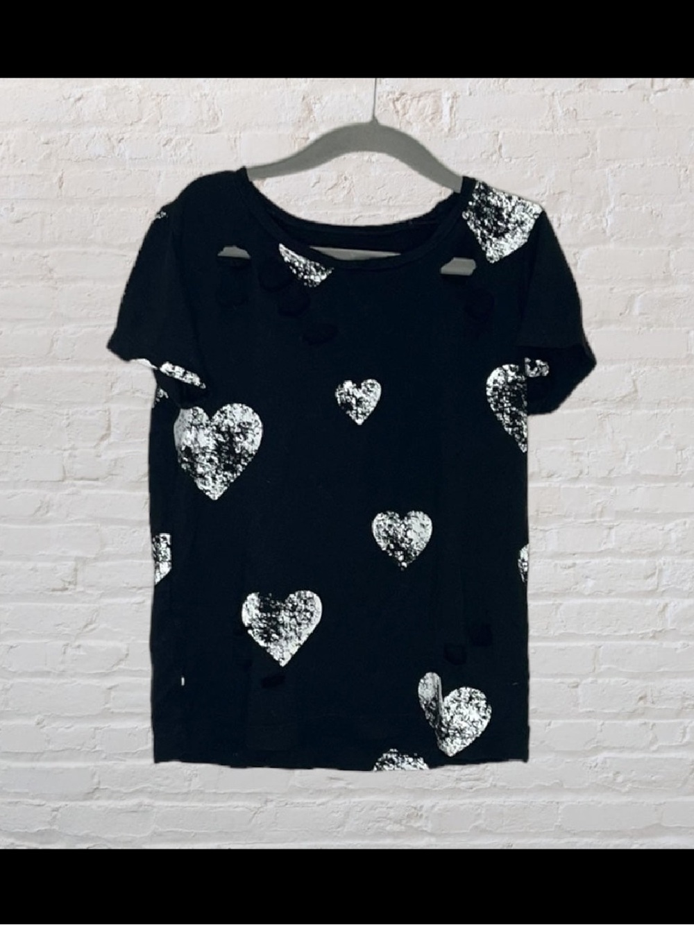 Flowers By Zoe Distressed Slouchy Heart T-Shirt